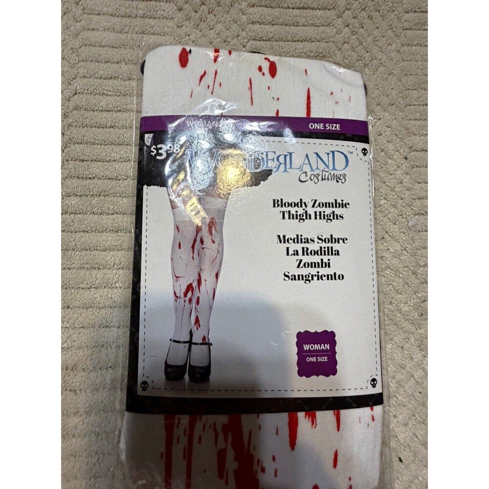 WONDERLAND Costumes Women’s Knee High Zombie Stockings One Size White